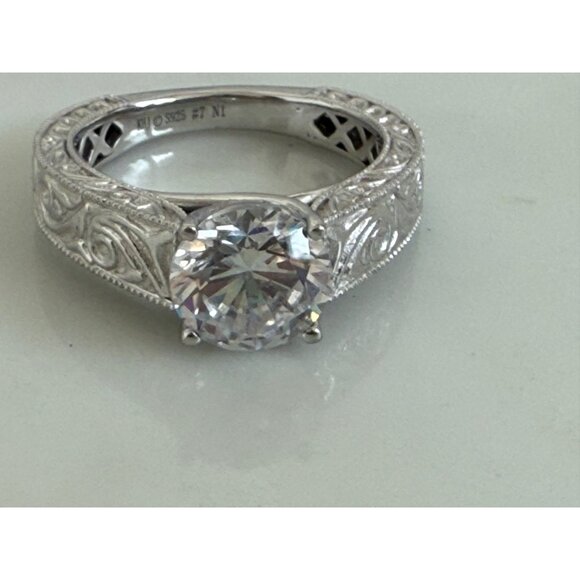 Kelly Herd Jewelry Sterling Silver Ring Scrolling Sides Clear Tourmaline Stone S - Picture 6 of 9